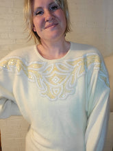 Load image into Gallery viewer, Up to XXL - cream beaded sweater