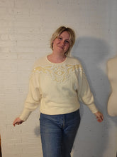 Load image into Gallery viewer, Up to XXL - cream beaded sweater