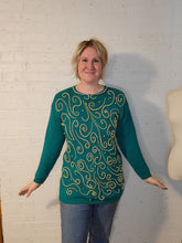 Load image into Gallery viewer, up to L- kelly green beaded tunic sweater