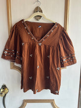Load image into Gallery viewer, Medium - brown embroidered top
