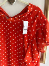 Load image into Gallery viewer, Extra Large - orange/red polka dot blouse
