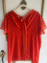 Load image into Gallery viewer, Extra Large - orange/red polka dot blouse
