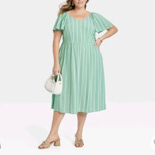 Load image into Gallery viewer, 2X - Mint Striped Midi
