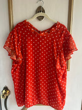 Load image into Gallery viewer, Extra Large - orange/red polka dot blouse
