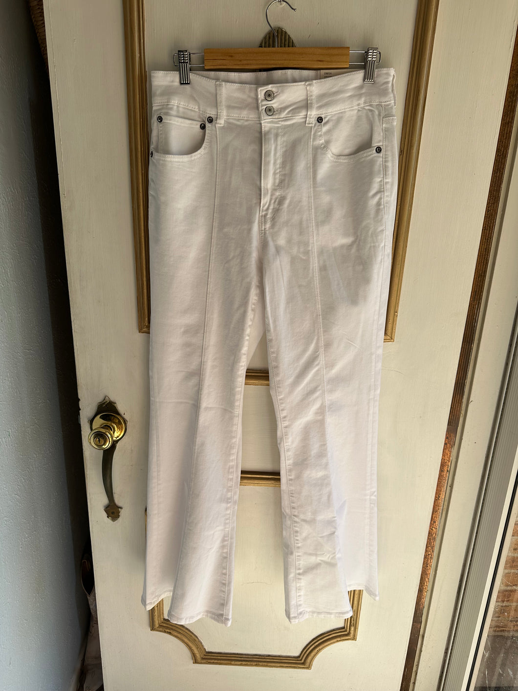 12/Large white flare jeans
