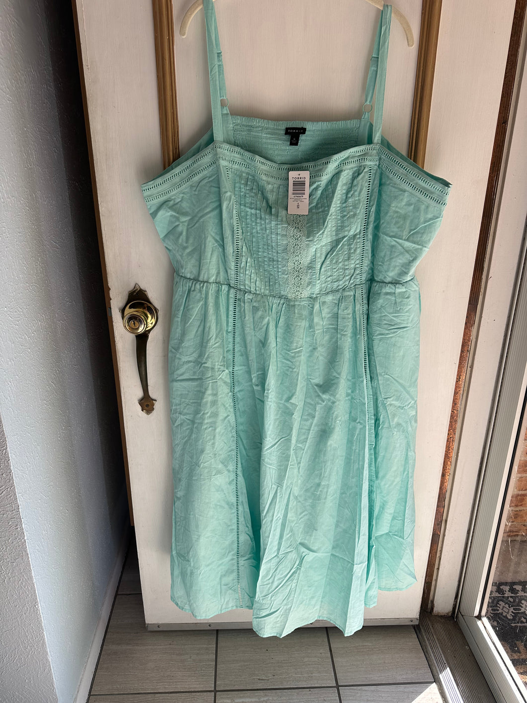 4X - Mint Lace Detail Dress