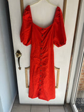 Load image into Gallery viewer, Large - Tomato Red Puff Sleeve Dress
