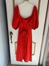 Load image into Gallery viewer, Large - Tomato Red Puff Sleeve Dress
