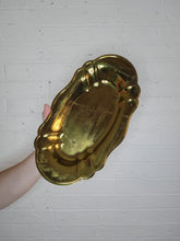 Load image into Gallery viewer, vintage brass serving/display tray
