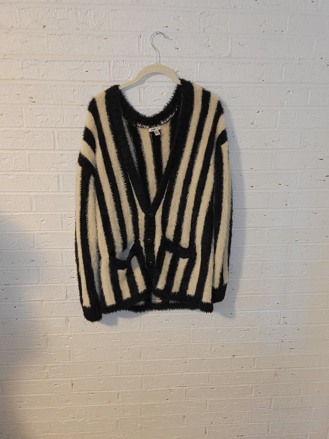 S/XS - Striped Fuzzy Cardigan