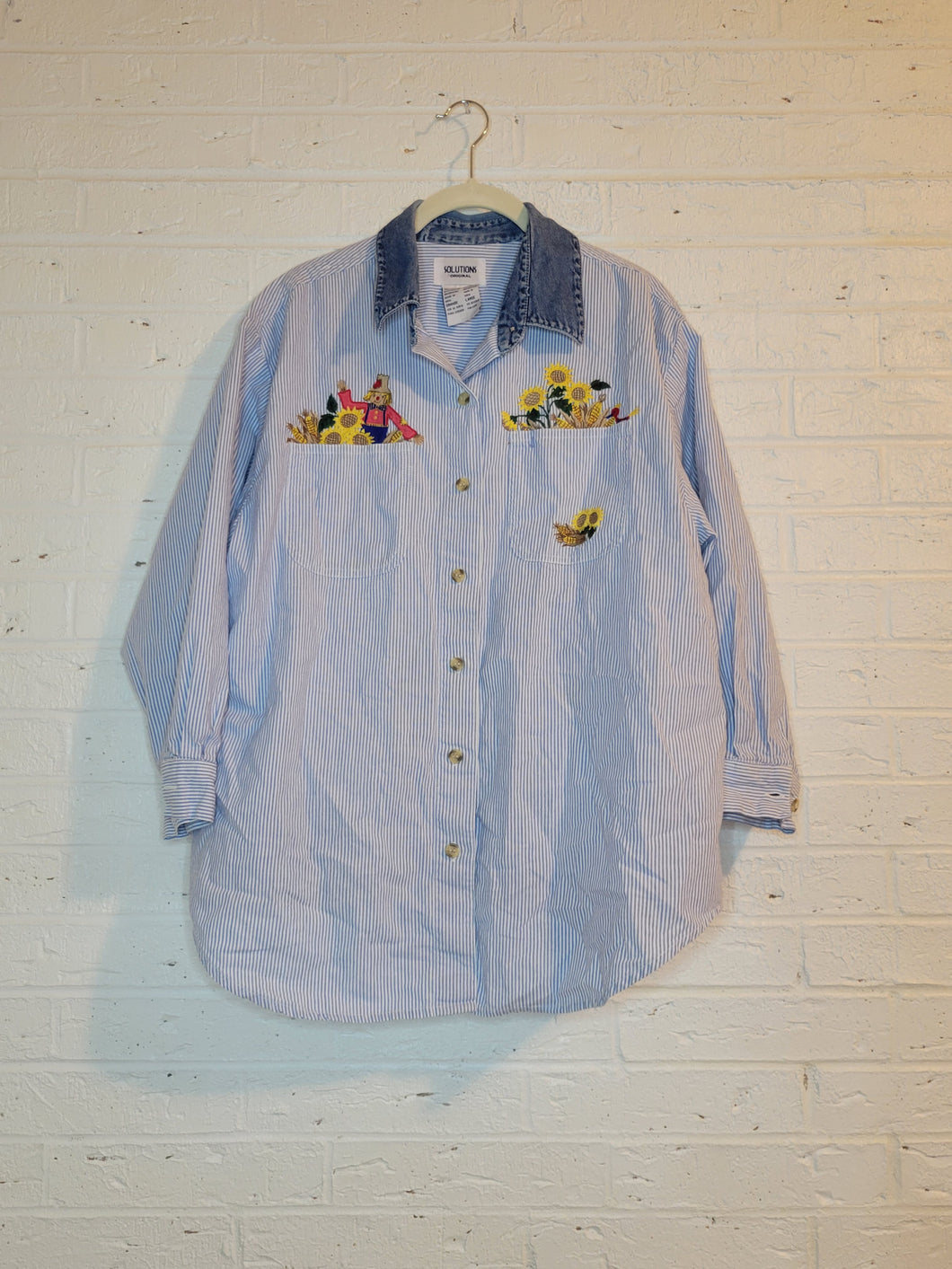 L - Embroidered harvest button down
