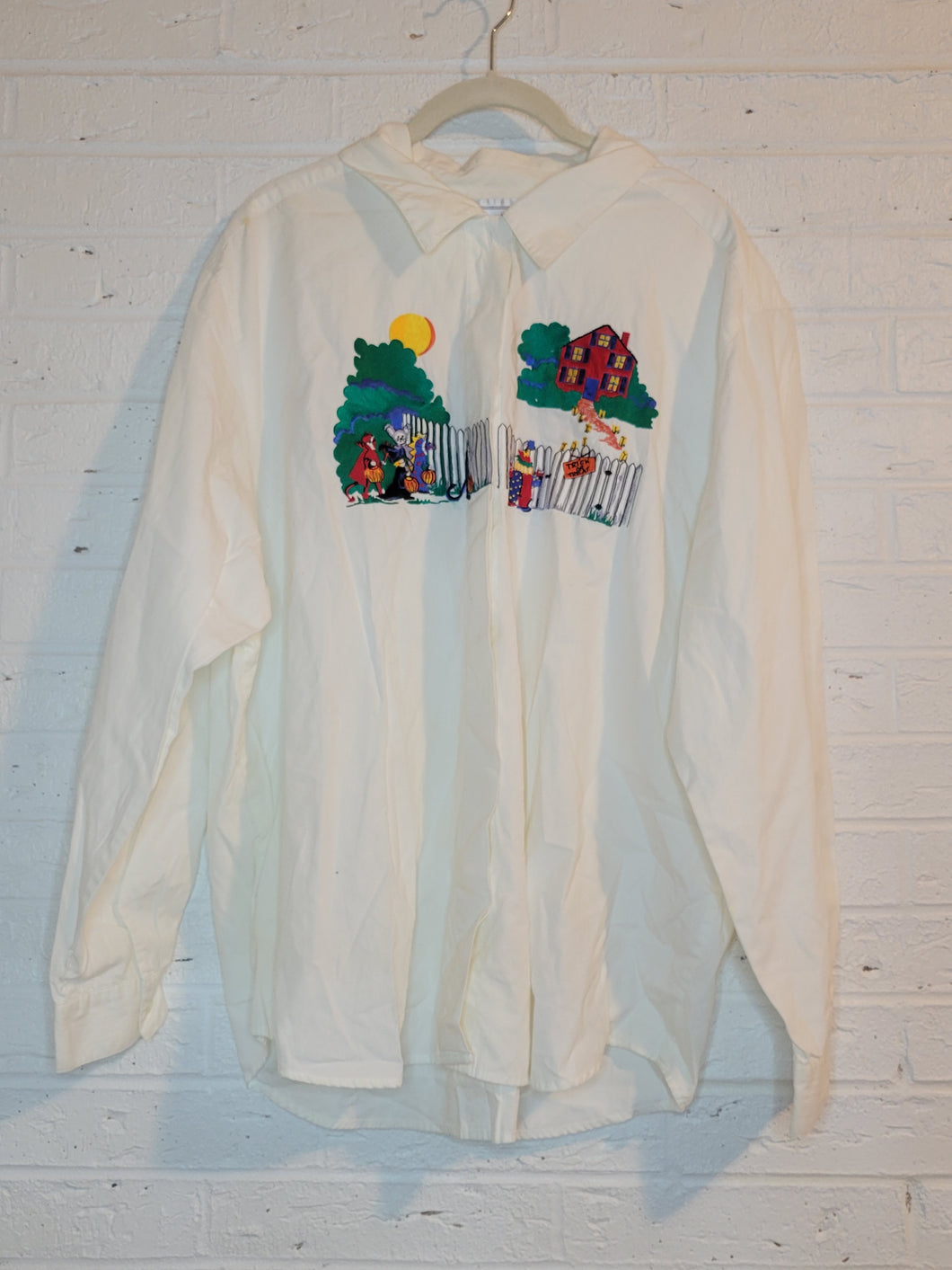 XL - Embroidered Halloween button down
