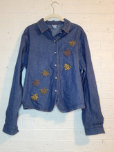 Load image into Gallery viewer, L - chambray leafy shacket

