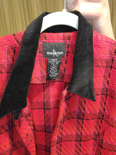 Load image into Gallery viewer, M - Red Plaid Crop Blazer
