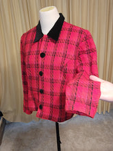 Load image into Gallery viewer, M - Red Plaid Crop Blazer
