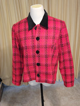 Load image into Gallery viewer, M - Red Plaid Crop Blazer
