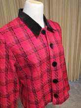 Load image into Gallery viewer, M - Red Plaid Crop Blazer
