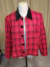 Load image into Gallery viewer, M - Red Plaid Crop Blazer
