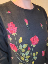 Load image into Gallery viewer, up to XL - red and yellow rose sweater
