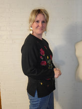 Load image into Gallery viewer, up to XL - red and yellow rose sweater
