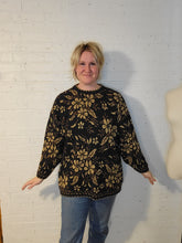 Load image into Gallery viewer, up to 3X - bronze and gold floral sweater
