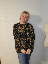 Load image into Gallery viewer, up to 3X - bronze and gold floral sweater
