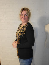 Load image into Gallery viewer, up to L - gold sequins cardigan
