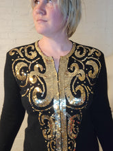 Load image into Gallery viewer, up to L - gold sequins cardigan
