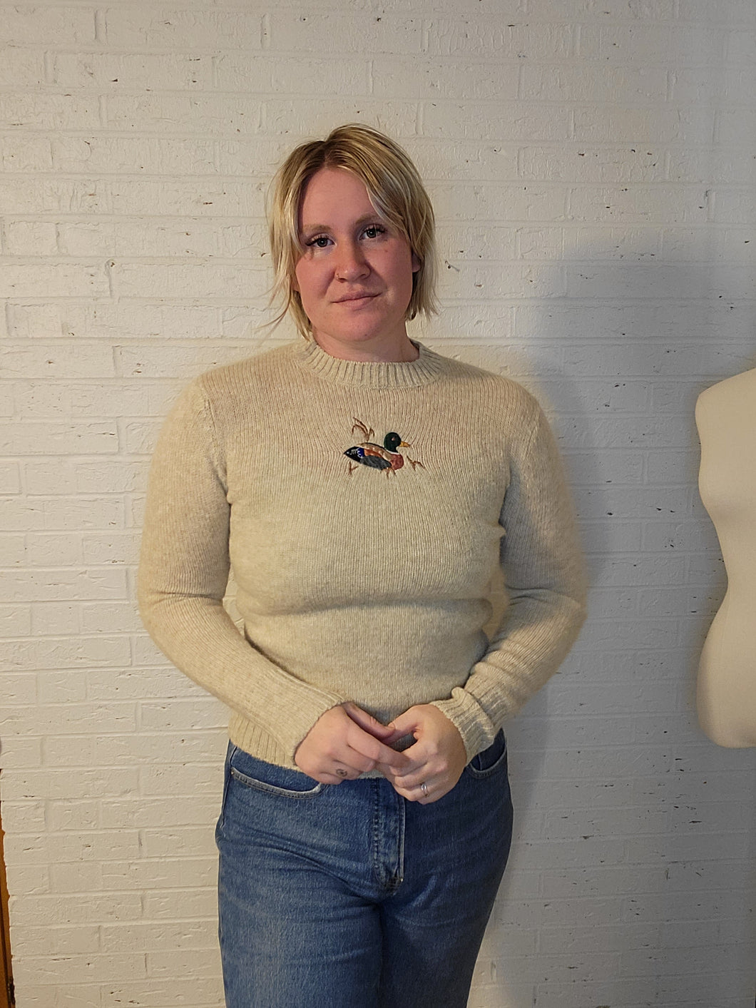 up to S - wool duck sweater