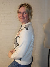Load image into Gallery viewer, up to M - Alfred Dunner argyle collared sweater
