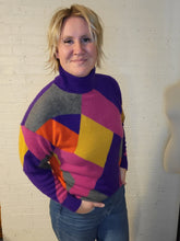 Load image into Gallery viewer, Up to XL - Neiman Marcus color block turtleneck
