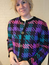 Load image into Gallery viewer, up to L - 90s houd&#39;s tooth cardigan
