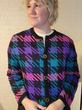 Load image into Gallery viewer, up to L - 90s houd&#39;s tooth cardigan
