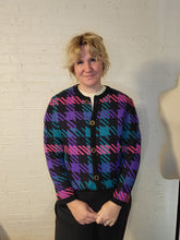 Load image into Gallery viewer, up to L - 90s houd&#39;s tooth cardigan
