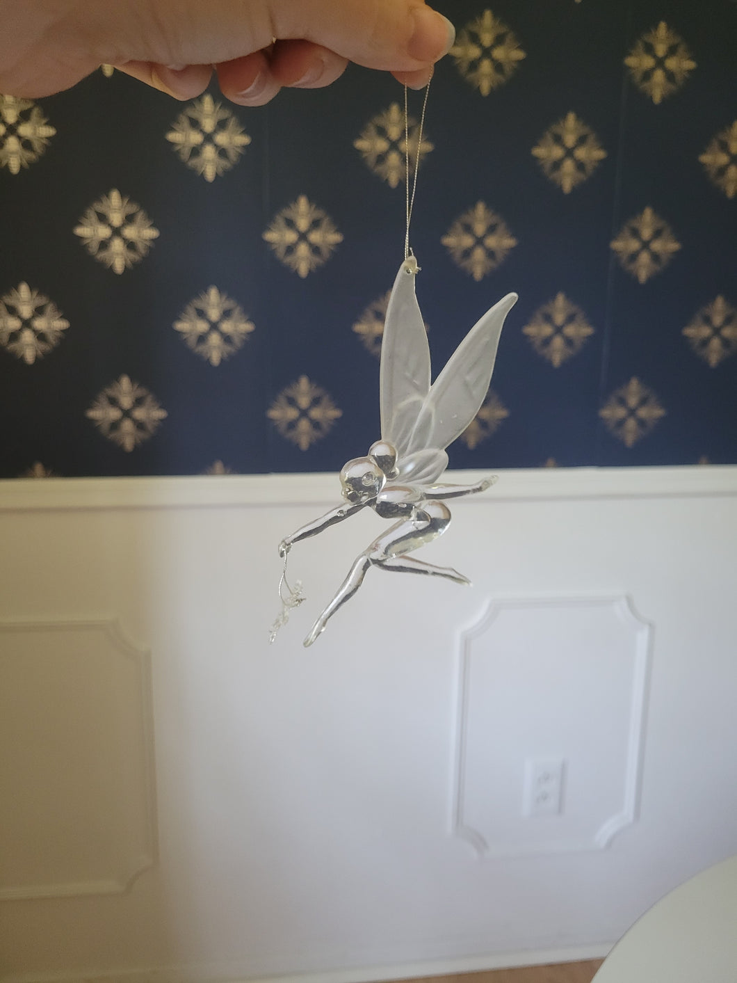 Glass Snow Faerie Ornament