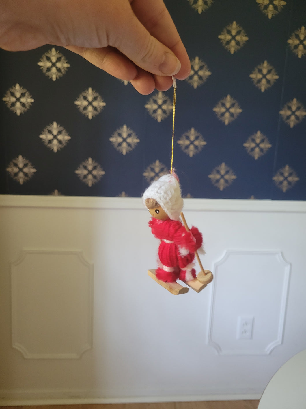 Wood and Yarn Ornament