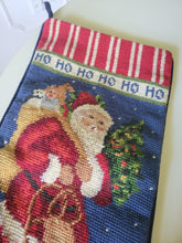 Load image into Gallery viewer, Needlepoint Santa Stocking in Blue
