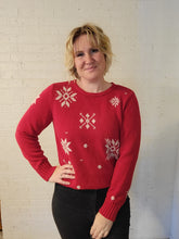 Load image into Gallery viewer, up to L- Red snowflake sweater
