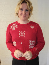 Load image into Gallery viewer, up to L- Red snowflake sweater
