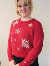 Load image into Gallery viewer, up to L- Red snowflake sweater
