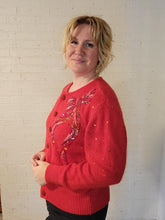 Load image into Gallery viewer, up to XL - Red Sequins Bow Sweater
