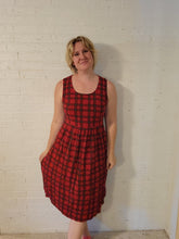 Load image into Gallery viewer, L - Red and Black Plaid Midi Dress

