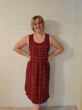 Load image into Gallery viewer, L - Red and Black Plaid Midi Dress

