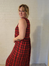 Load image into Gallery viewer, L - Red and Black Plaid Midi Dress
