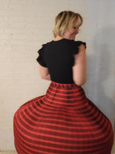 Load image into Gallery viewer, L - Red and Black Pleated Midi Skirt
