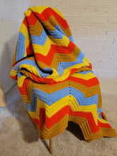 Load image into Gallery viewer, Yellow and Blue Afghan
