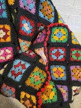 Load image into Gallery viewer, Black Granny Square Throw
