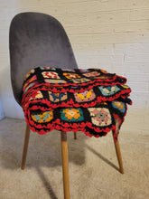 Load image into Gallery viewer, Black Granny Square Throw
