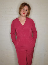 Load image into Gallery viewer, L - NWT Fuchsia Cropped Jumpsuit
