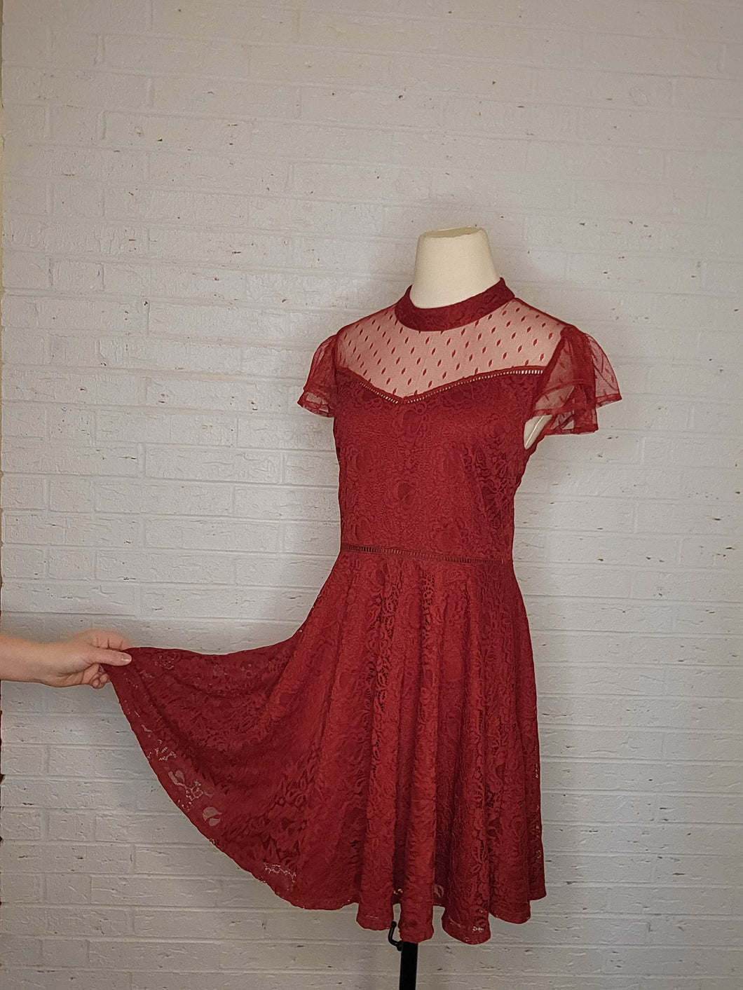 M - NWT Red Lace Dress